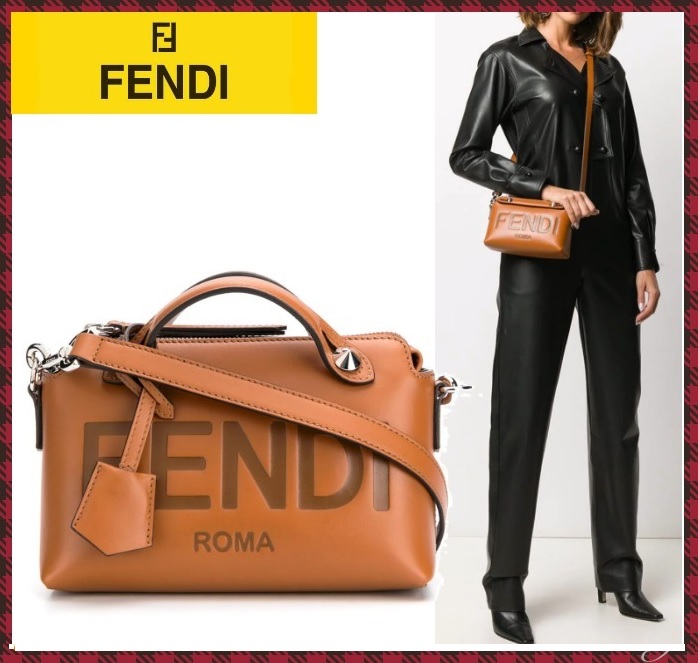 現貨Fendi by the way mini迷你款logo焦糖色手提包肩背包