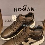 HOGAN Interactive 3 銀色H logo字母 黑色牛皮 鞋帶 厚底 休閒鞋-3